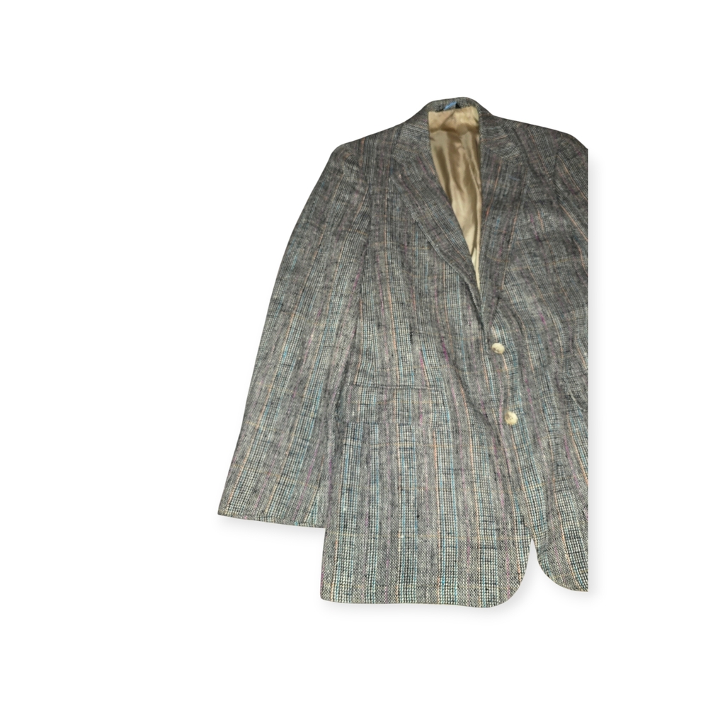 Polo Univeristy Club By Ralph Lauren Gray and Tan Plaid Blazer - Picture 5 of 11